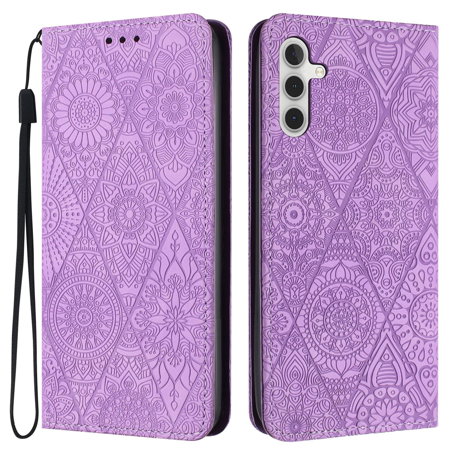 For Samsung Galaxy S23 FE PU Leather Wallet Case Retro Flower Imprnted Stand Phone Cover For Samsung Galaxy S23 FE PU Leather Wallet Case Retro Flower Imprnted Stand Phone Cover